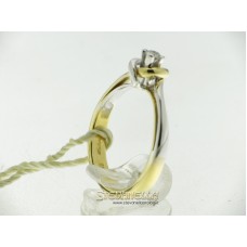 Salvini anello solitario oro giallo e bianco con diamante ct.0,11 ref. 80054093